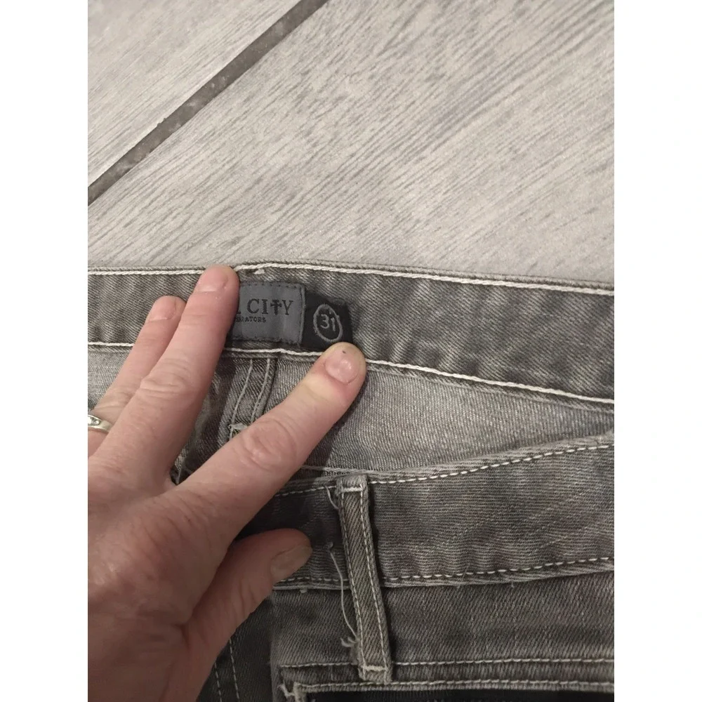 KILL CITY Grey Zipper Detail Skinny‎ Jeans Size 31